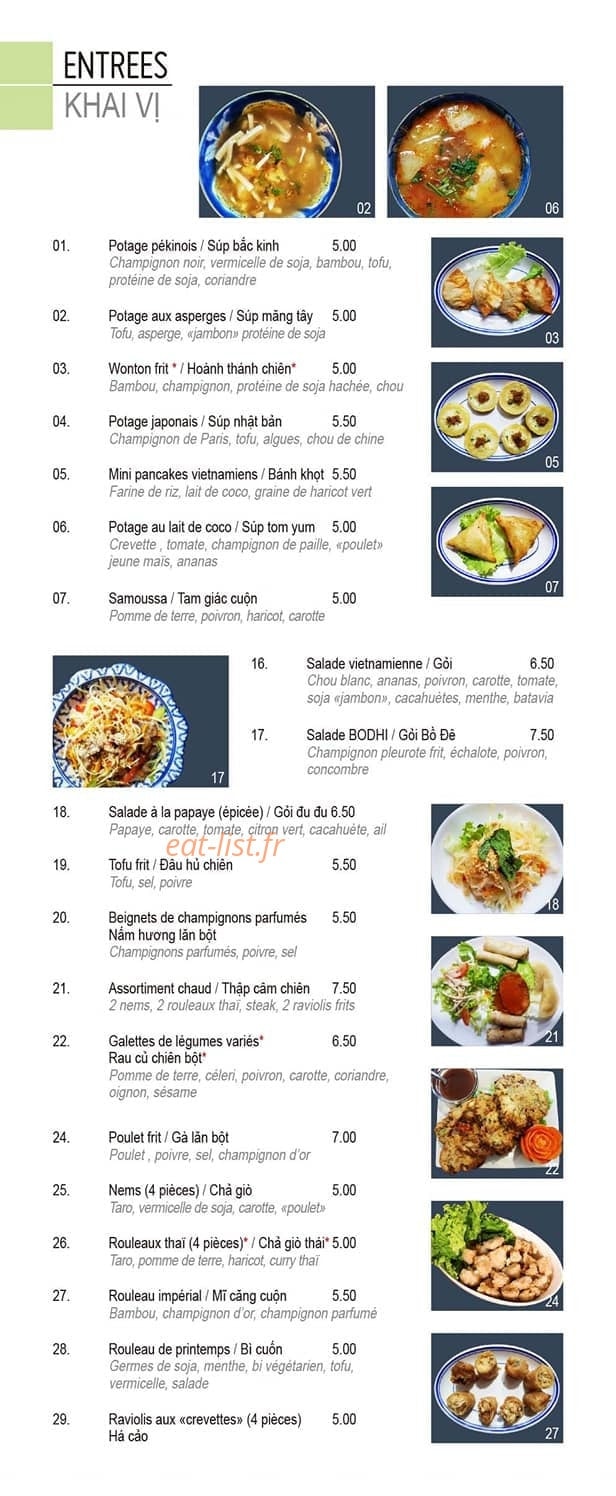 Bodhi Vegan — carte page 2