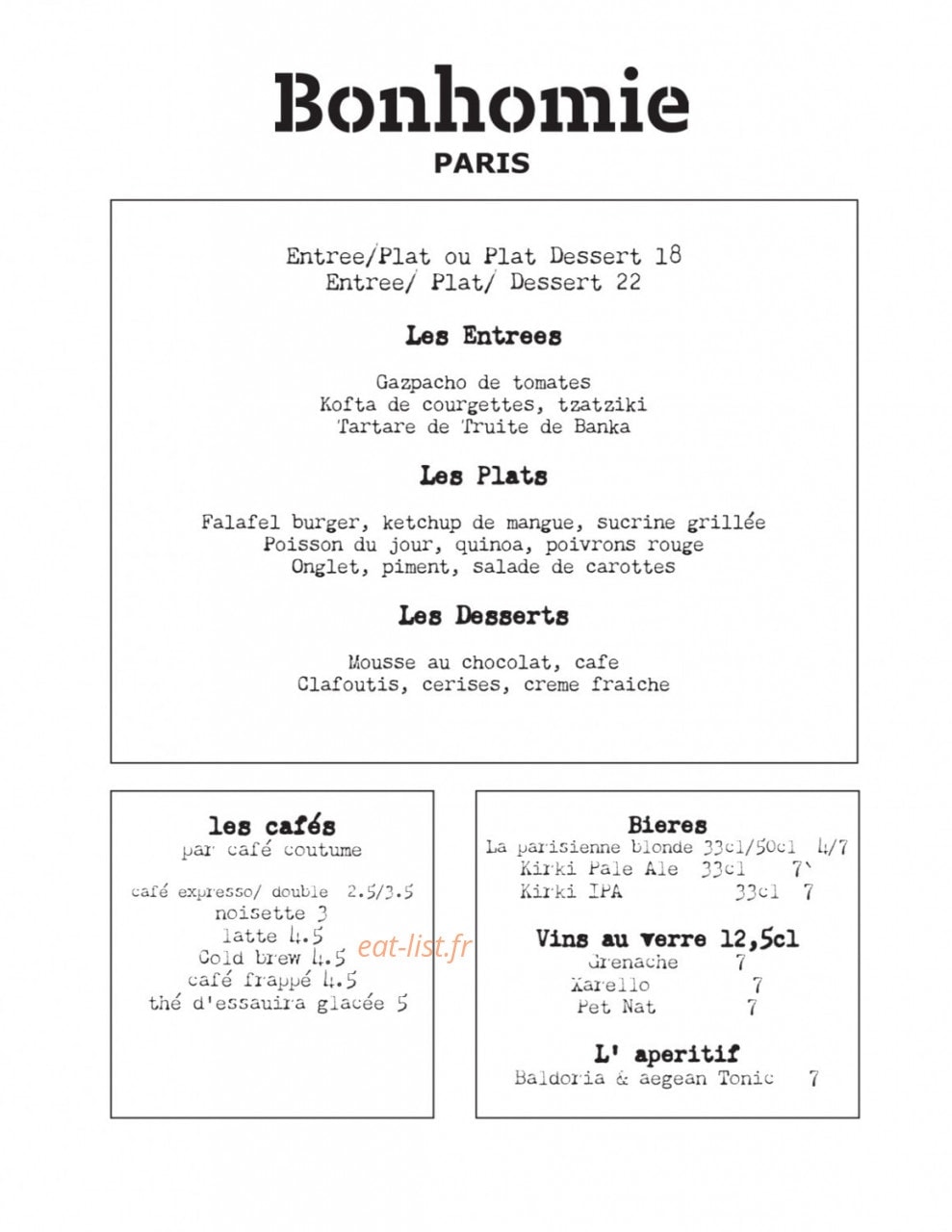 Bonhomie — carte page 3