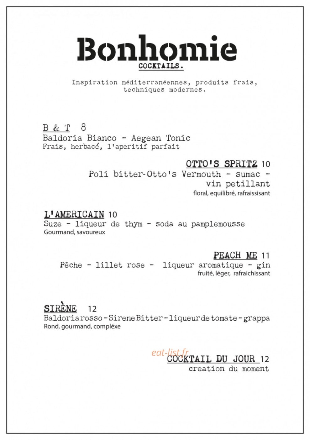 Bonhomie — carte page 4