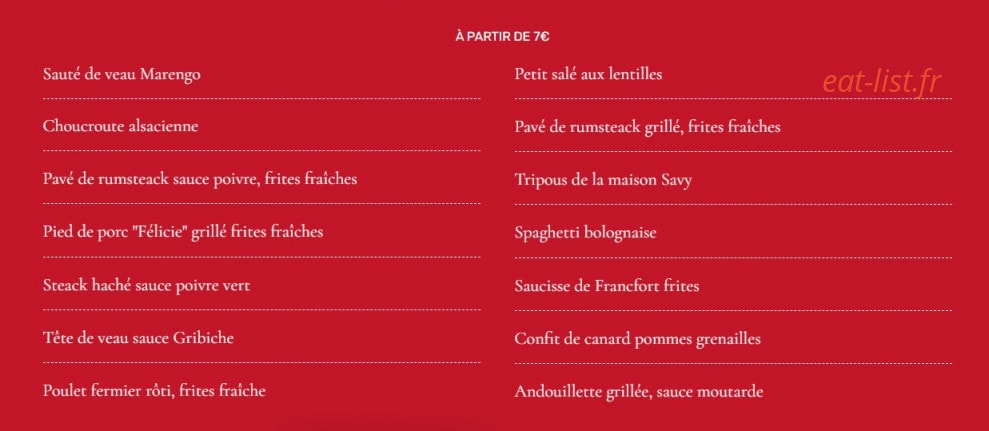 Bouillon Chartier — carte page 3