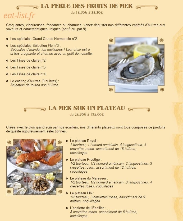 Brasserie Floderer — carte page 1