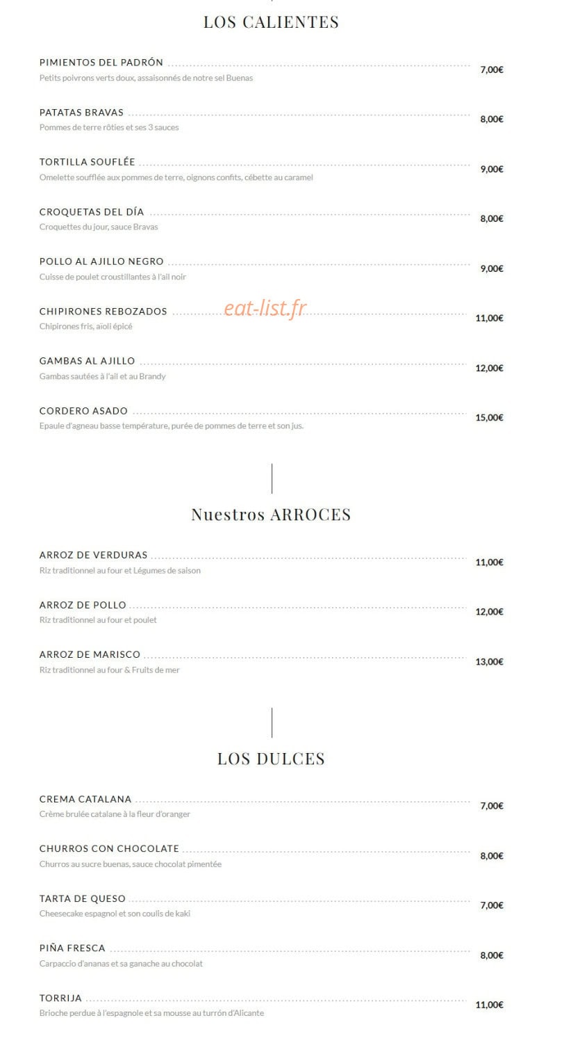 Buenas — carte page 2