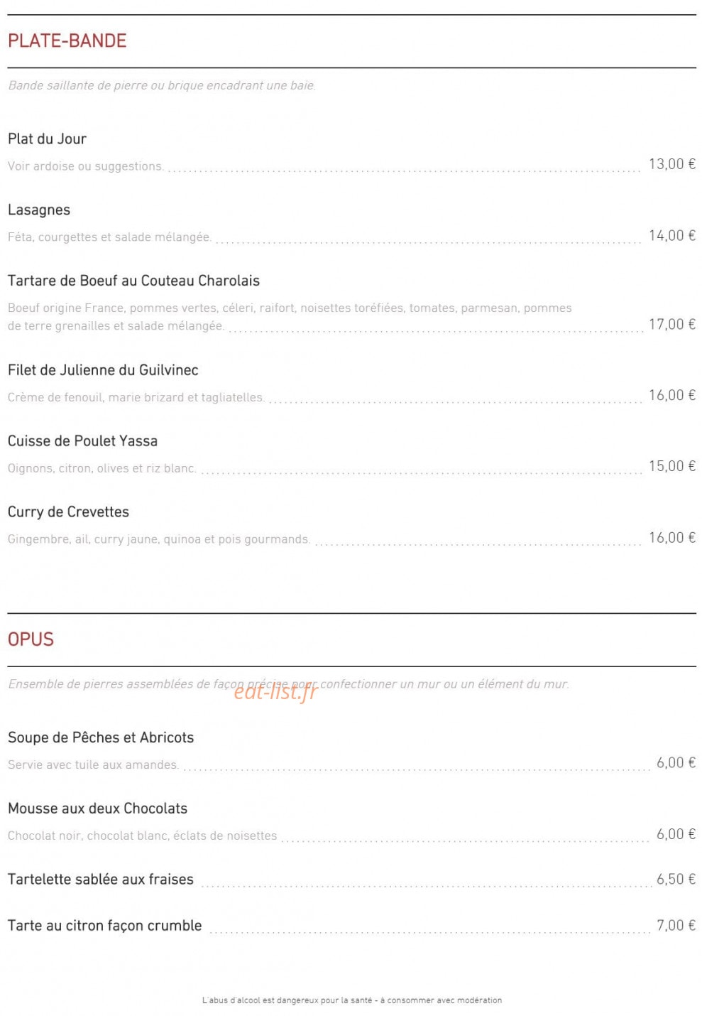 Café A — carte page 2