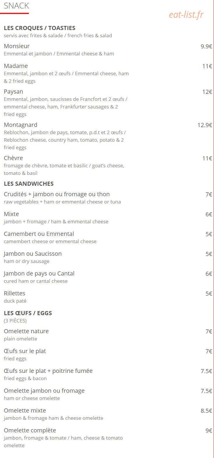 Café du Nord — carte page 2