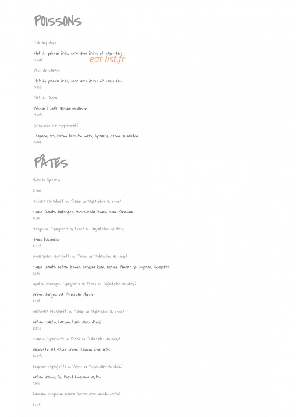 Café Foresta — carte page 4