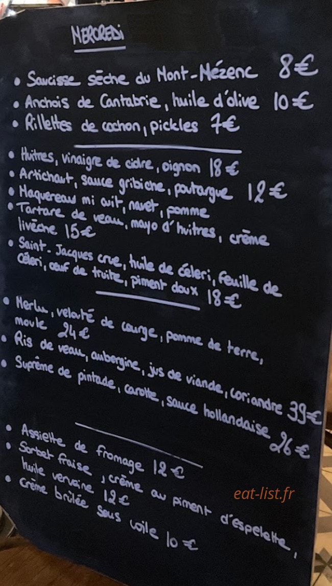 Café les Deux Gares — carte page 1