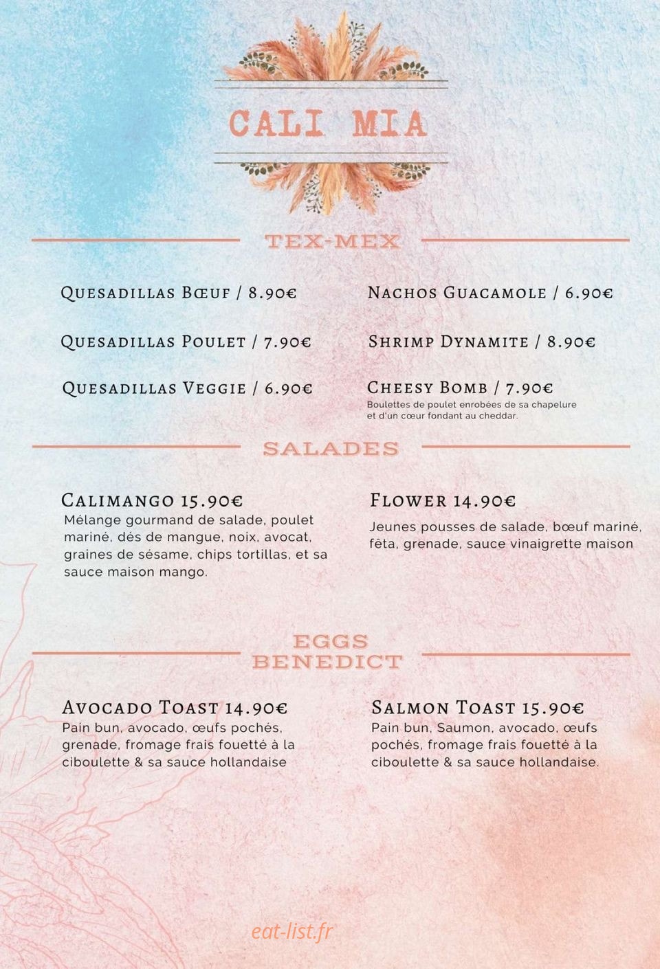 Cali Mia — carte page 1