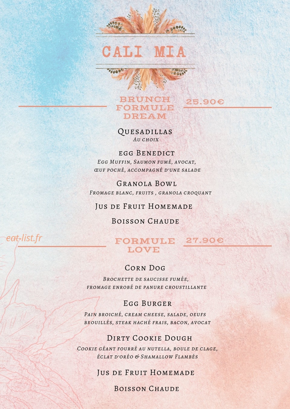 Cali Mia — carte page 4
