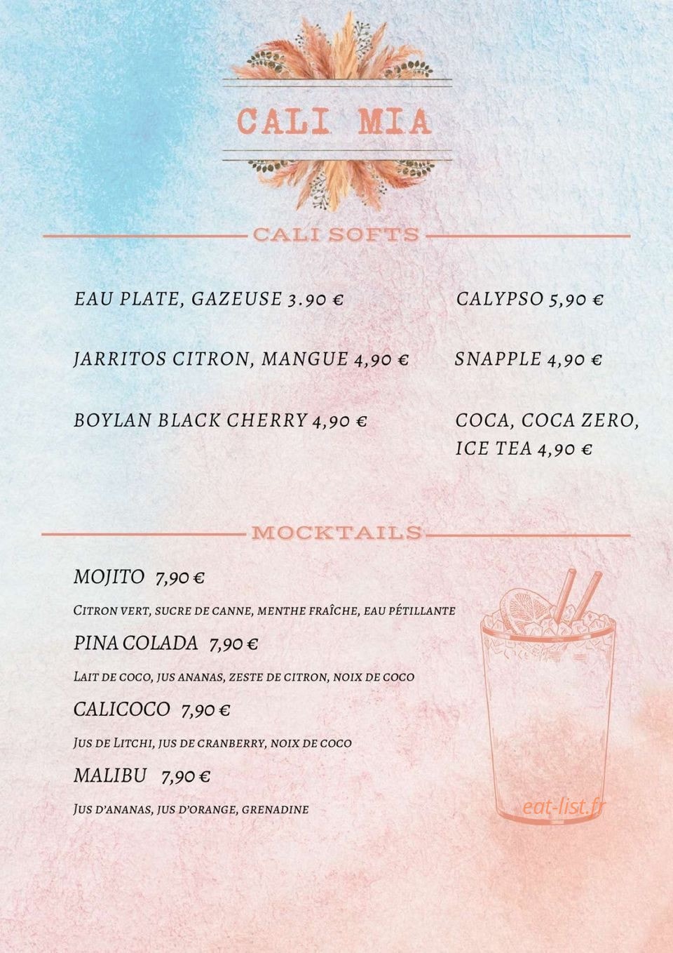Cali Mia — carte page 3