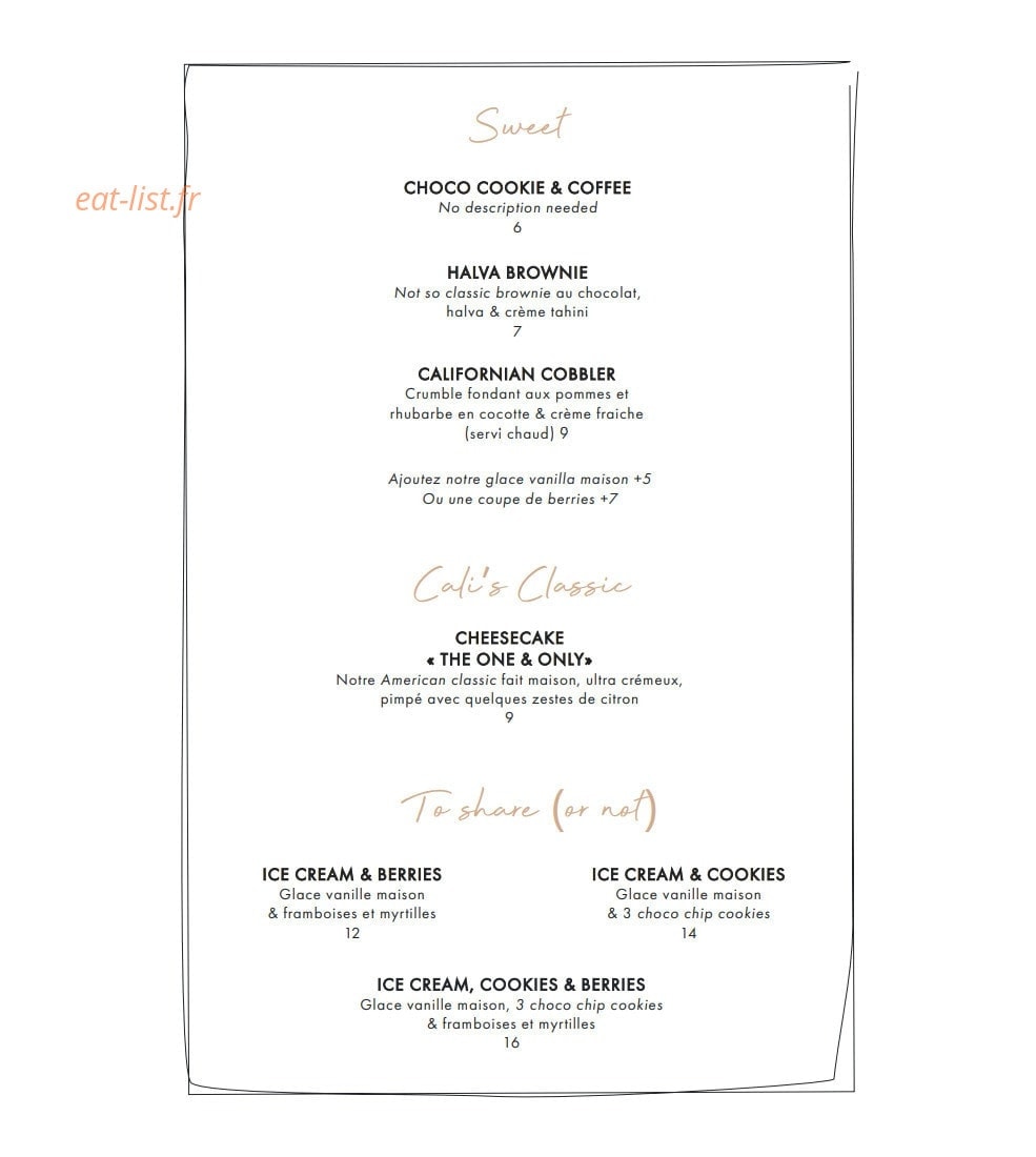 Cali Uptown — carte page 2