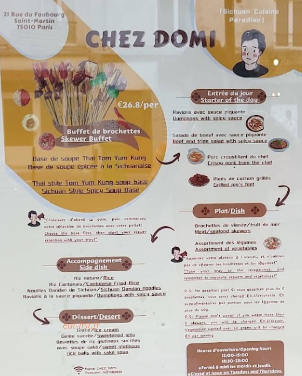 Chez Domi — carte page 1