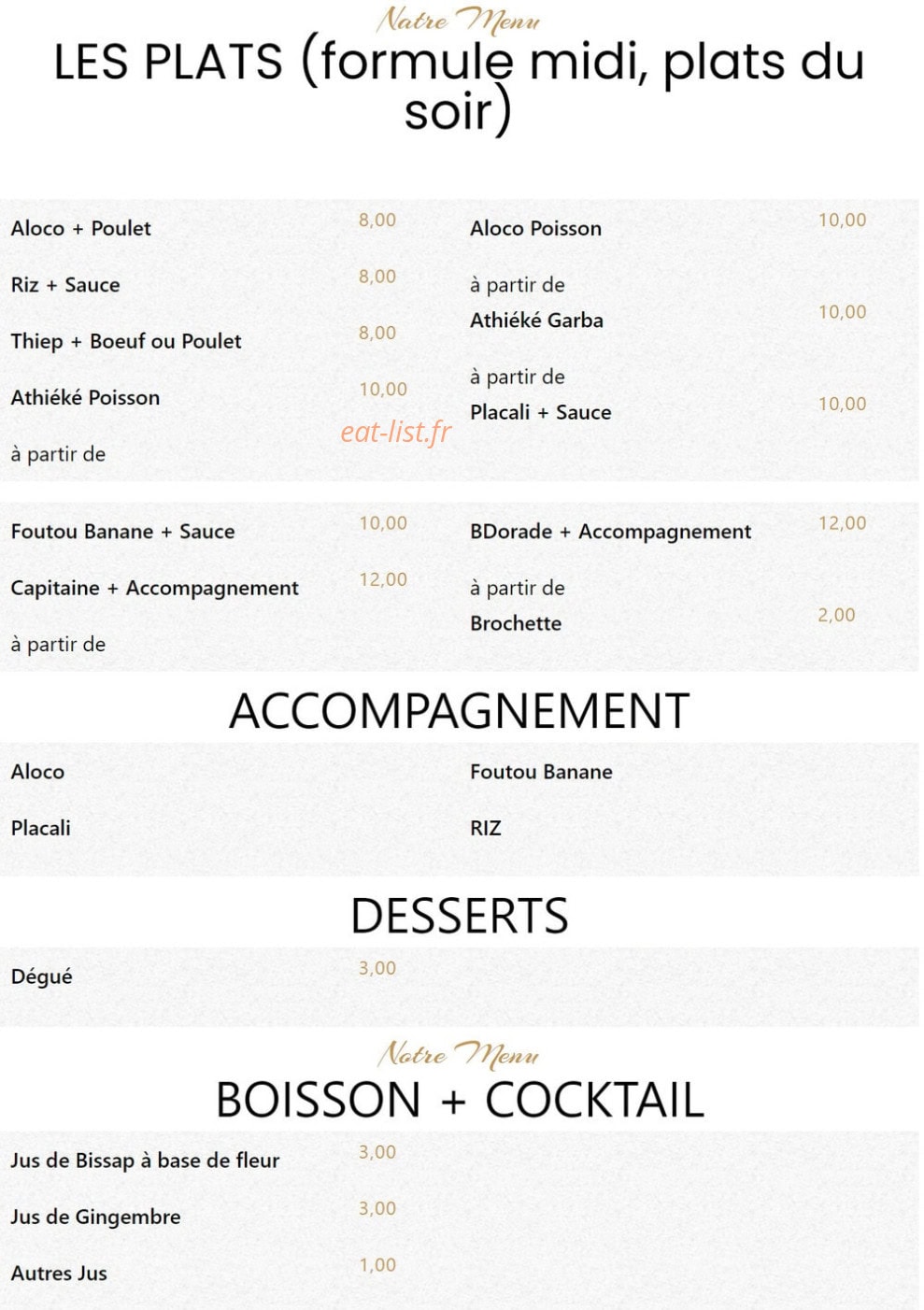 Chez Grand Youze — carte page 1