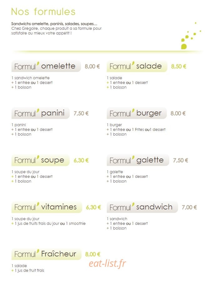 Chez grégoire — carte page 11