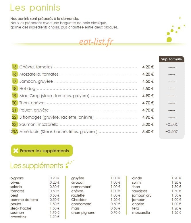Chez grégoire — carte page 2