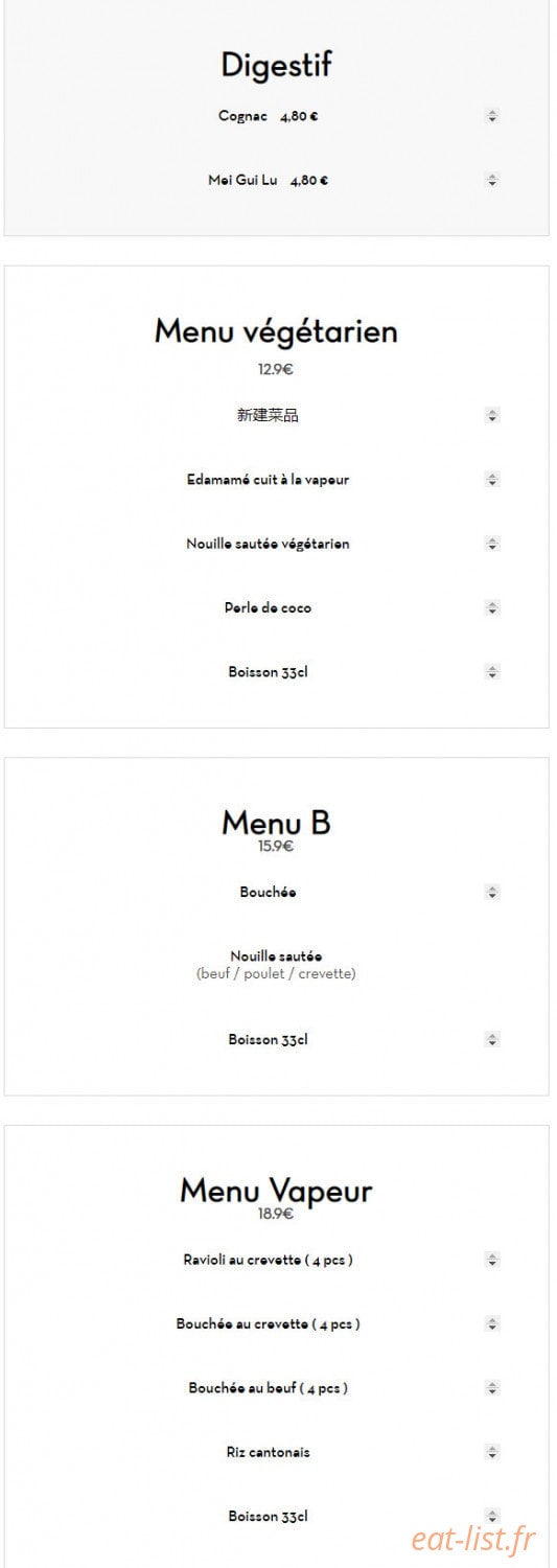 Chez Qian — carte page 9