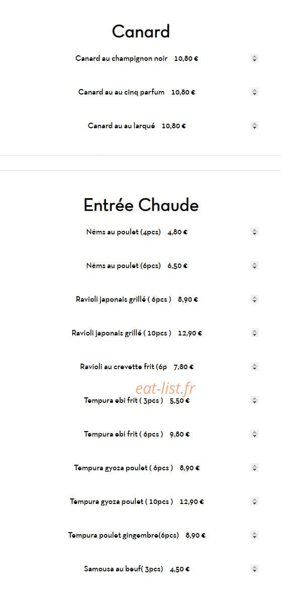Chez Qian — carte page 3