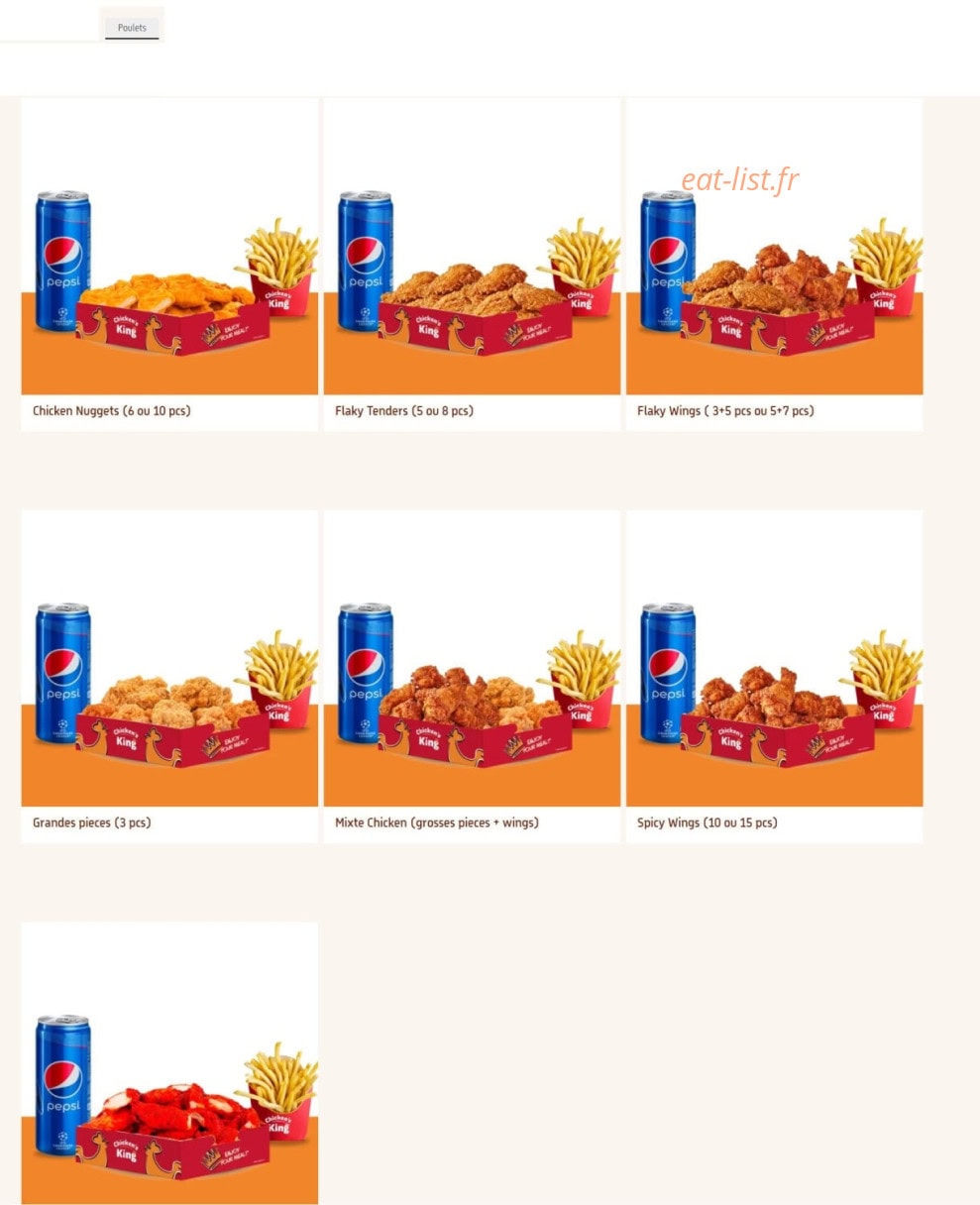 Chicken's King — carte page 2