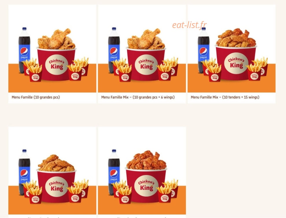 Chicken's King — carte page 8