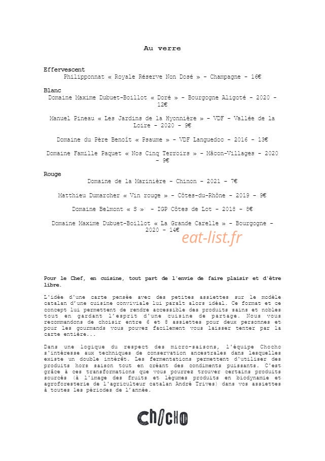 Chocho — carte page 2