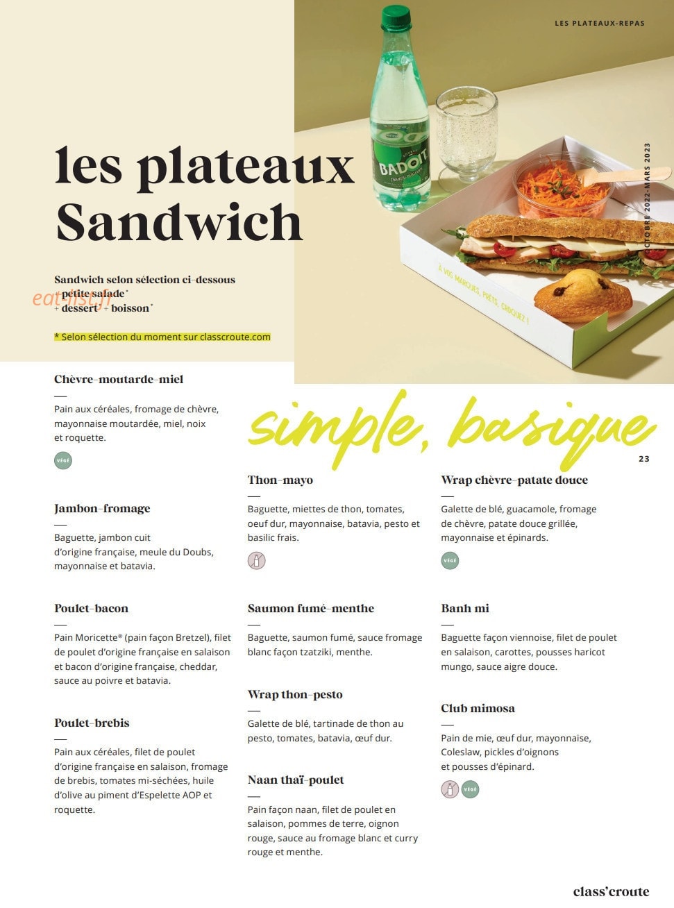Class'croute — carte page 21