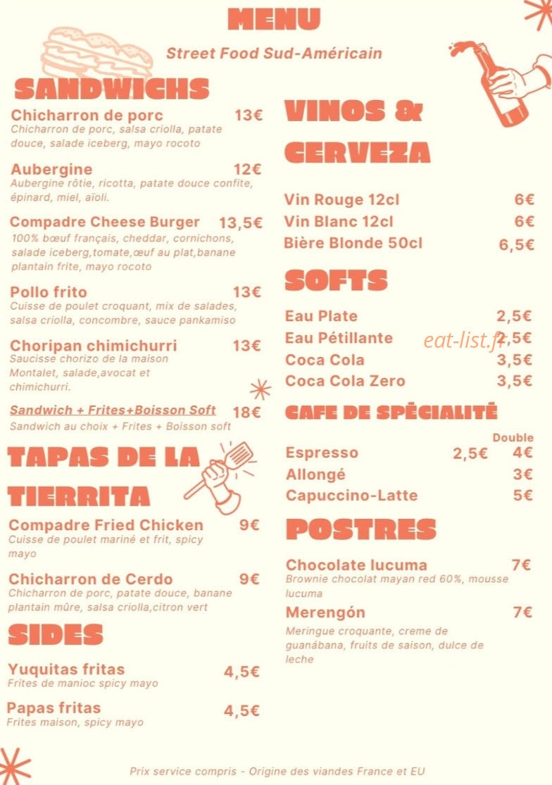 Compadre — carte page 1