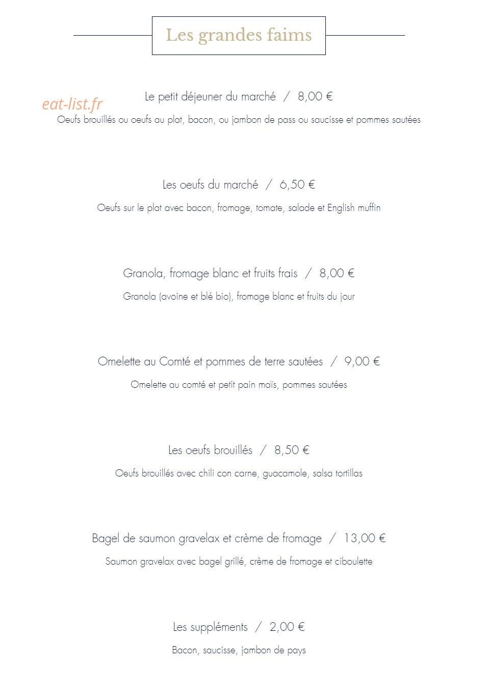 Comptoir du marché — carte page 11