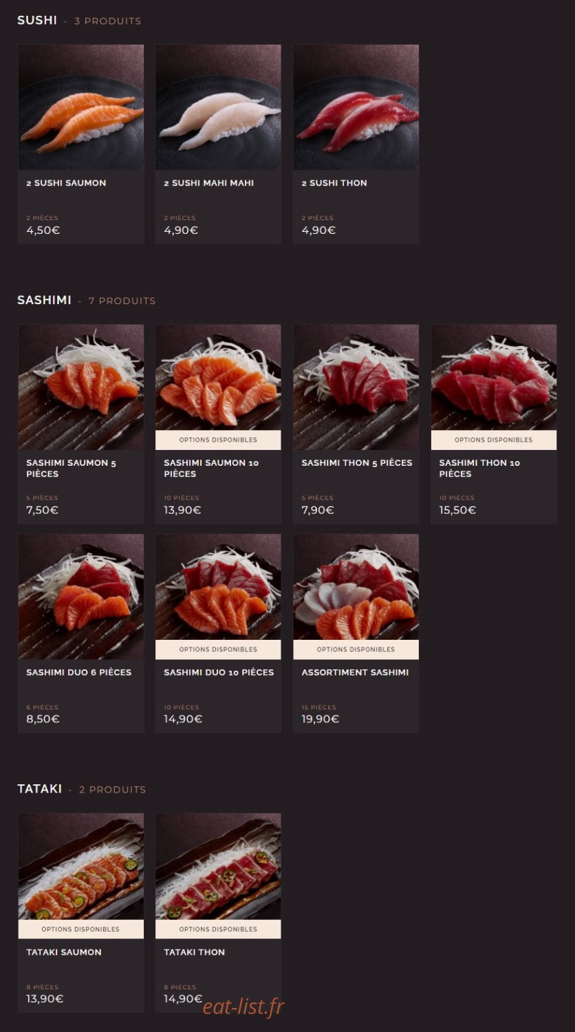 Côté Sushi — carte page 8