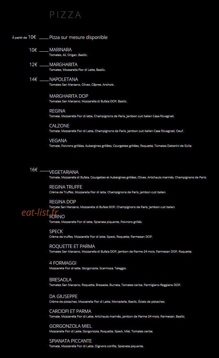 Da Giuseppe — carte page 1