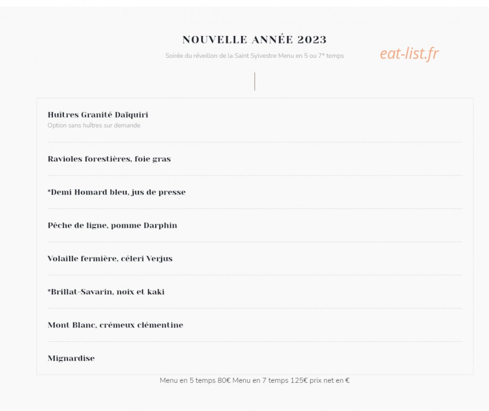 Dante Restaurant — carte page 2