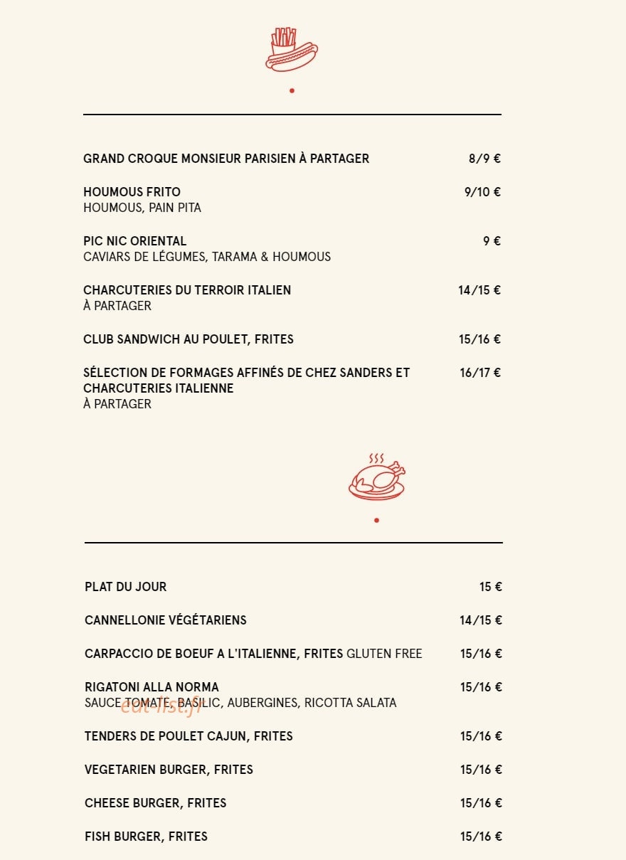 Delaville Café — carte page 2