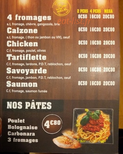 Délices naan et Pizza — carte page 2