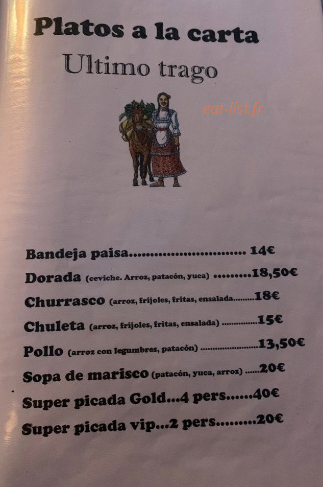 El Último Trago — carte page 2