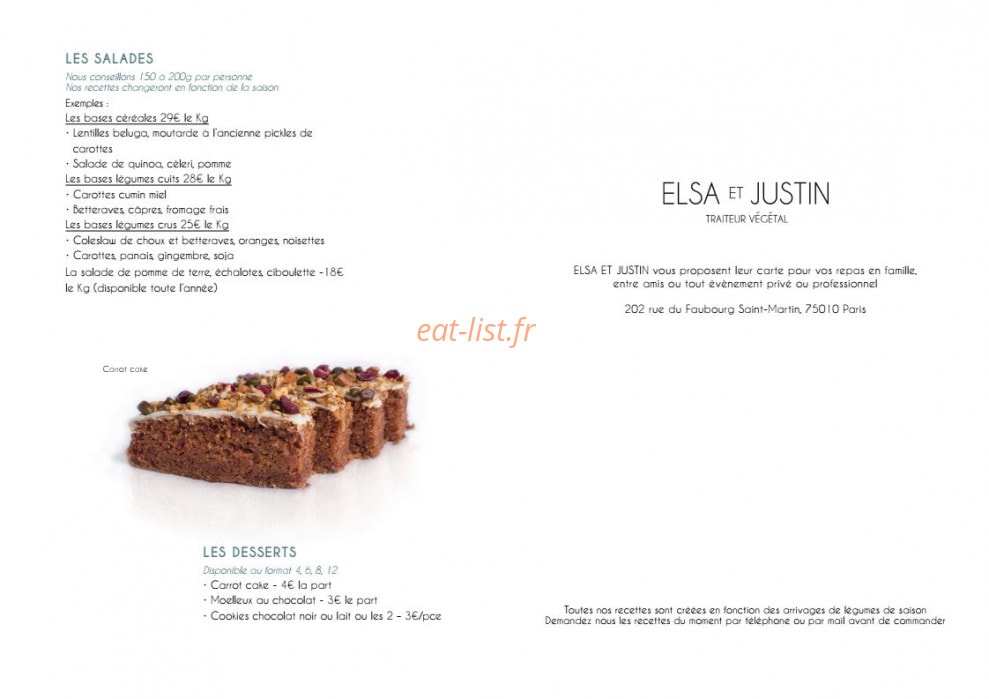 Elsa et Justin — carte page 2