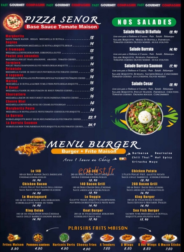 Fast Gourmet — carte page 1