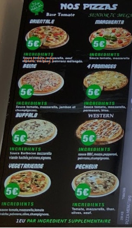Fasty Food — carte page 1