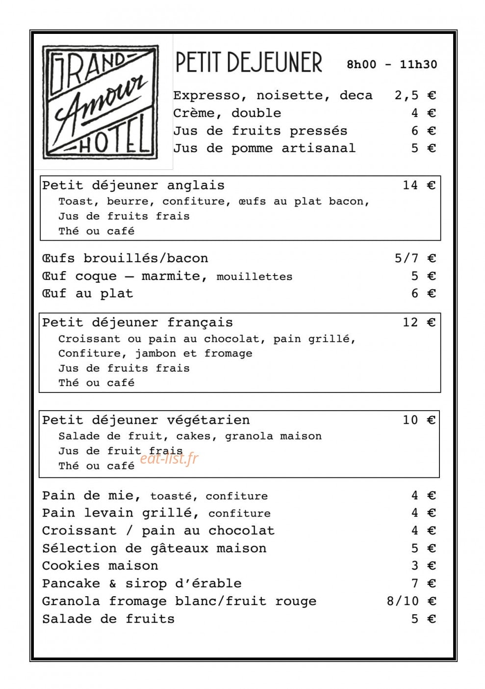 Grand Amour — carte page 3
