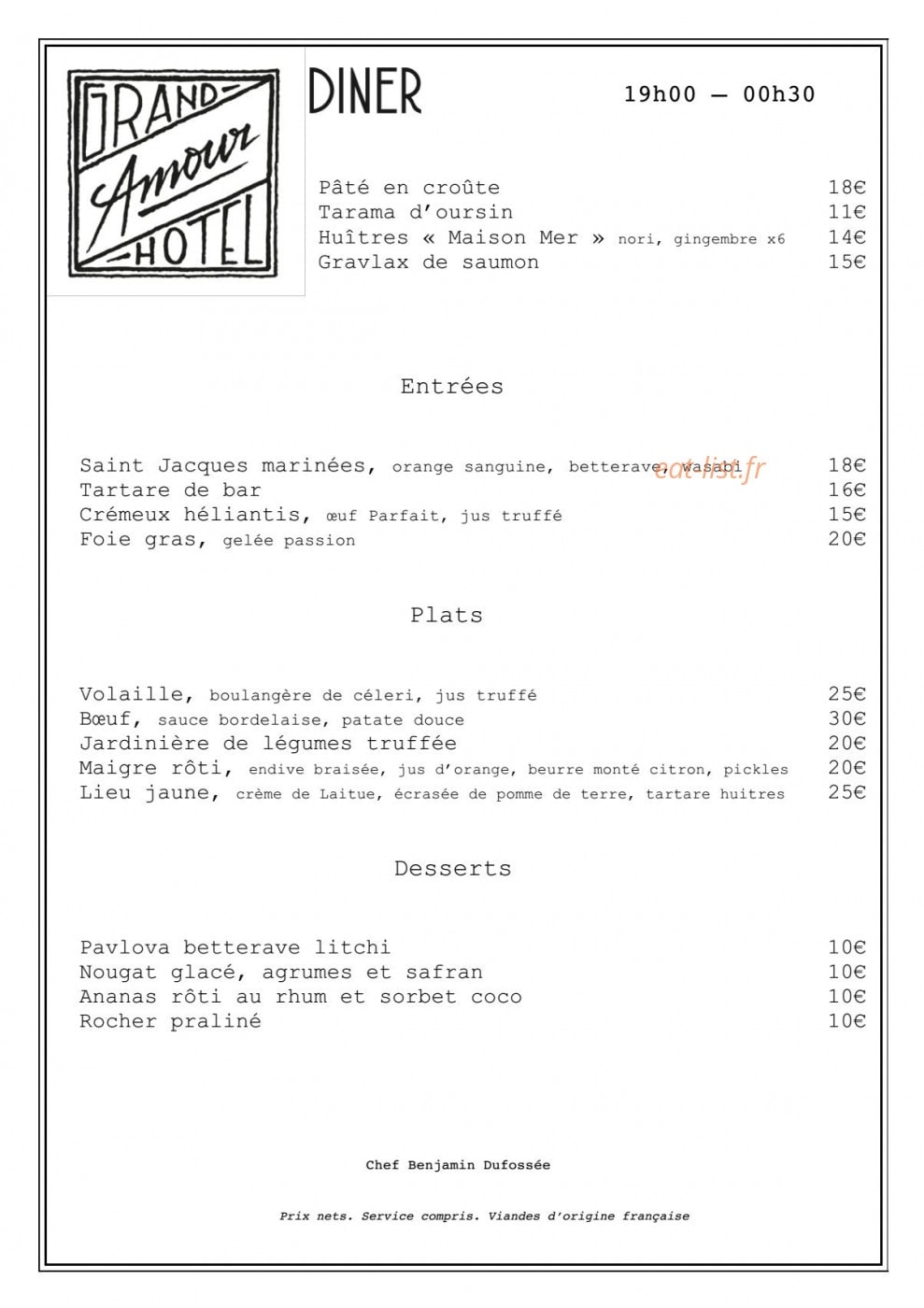Grand Amour — carte page 2