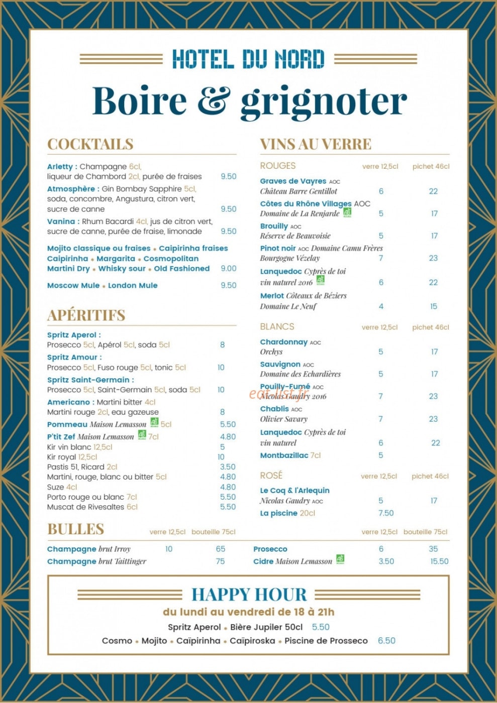 Hôtel du Nord — carte page 7