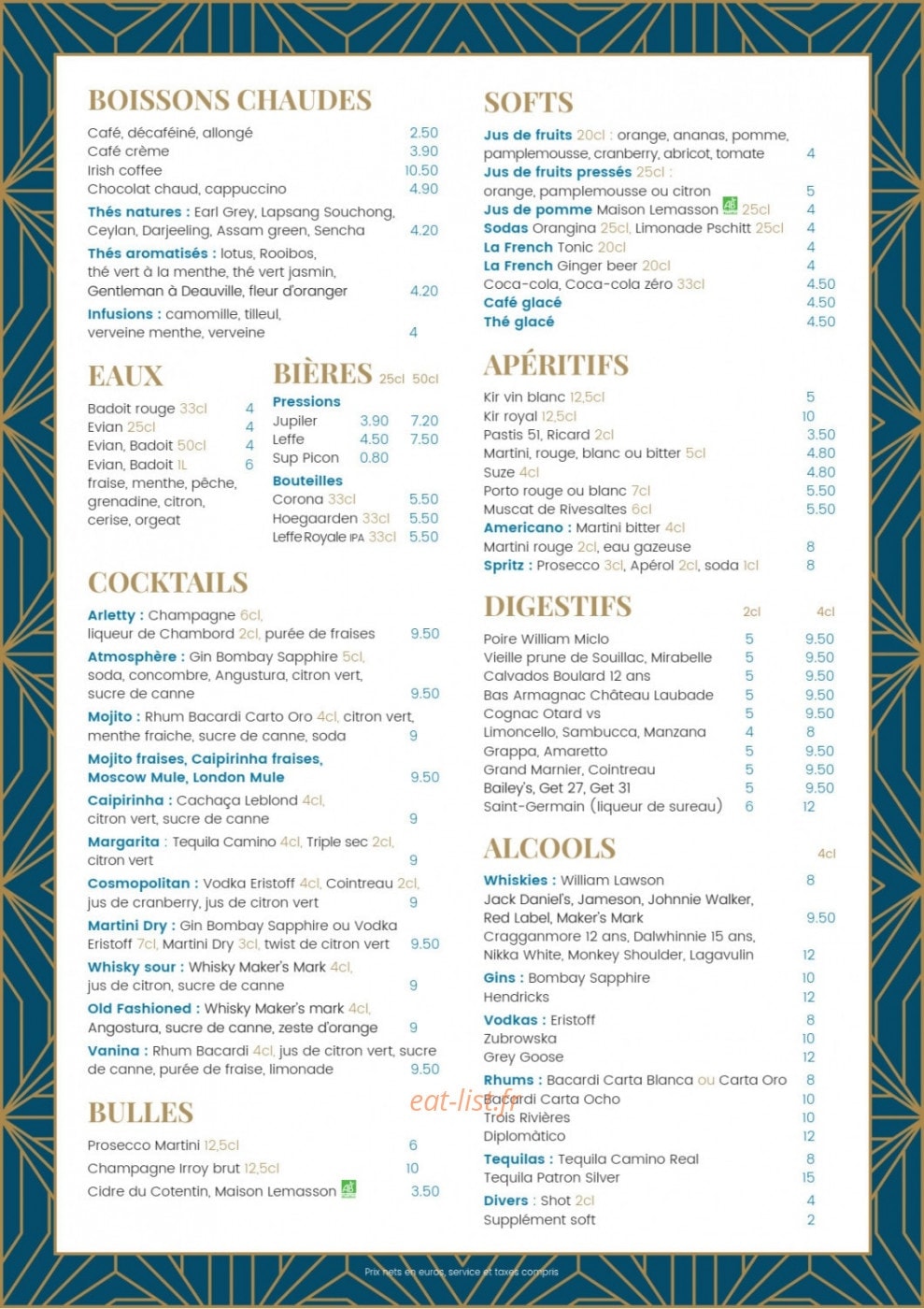 Hôtel du Nord — carte page 6