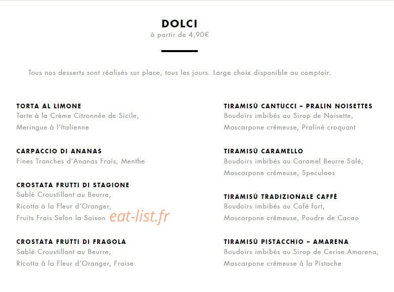 It Trattoria — carte page 4