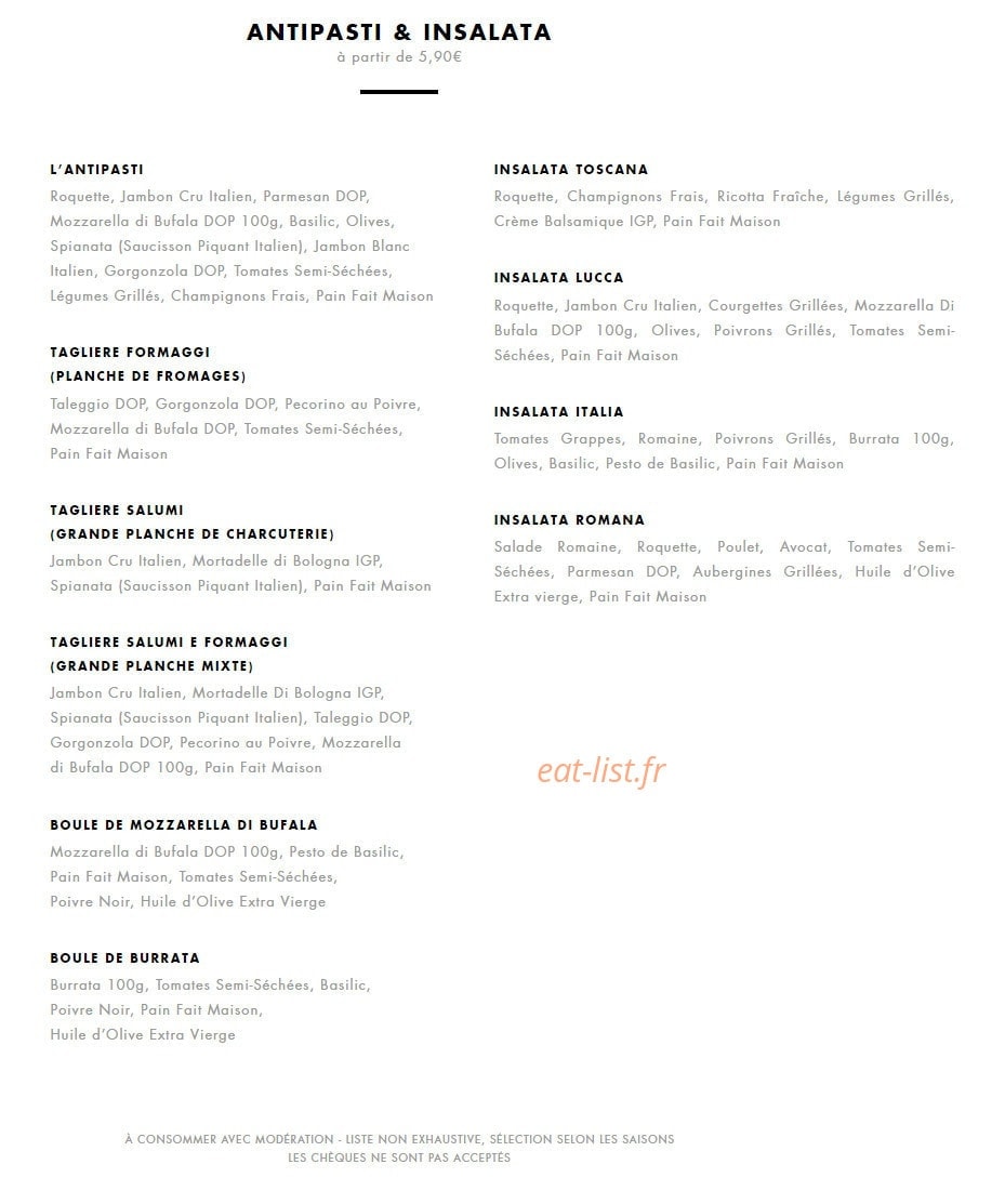 It Trattoria — carte page 3