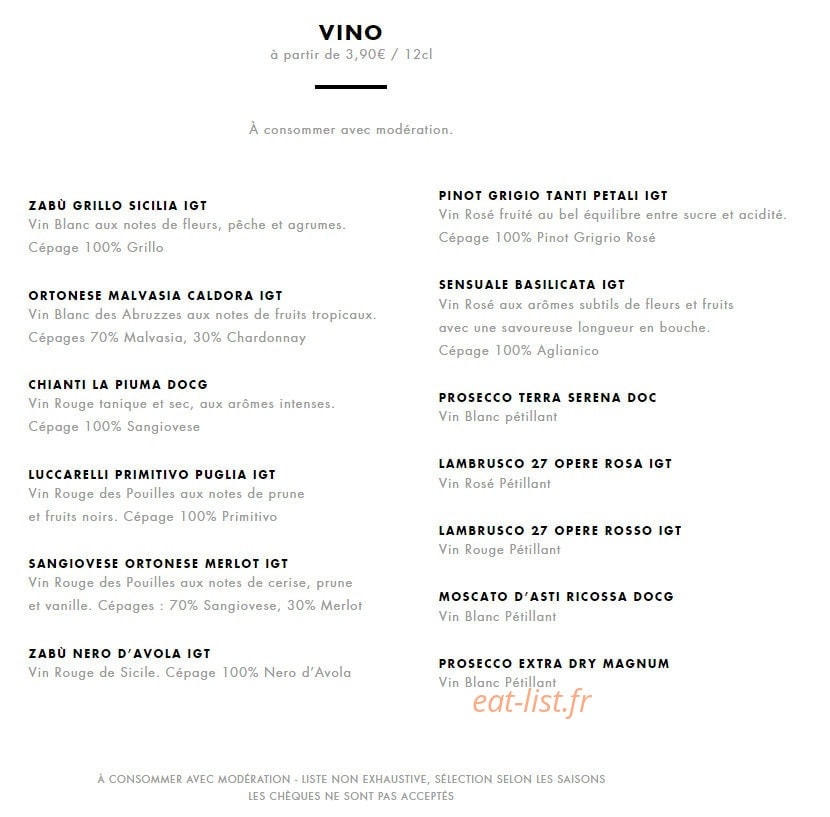 It Trattoria — carte page 5