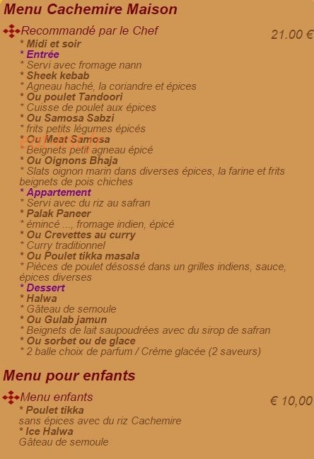 Kashmir House — carte page 11