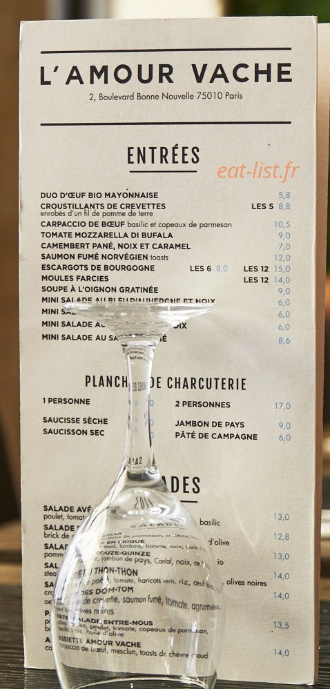 L'Amour Vache — carte page 1
