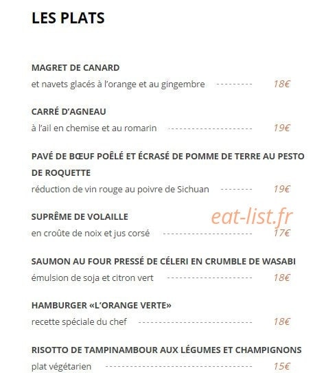L'Orange Verte — carte page 3