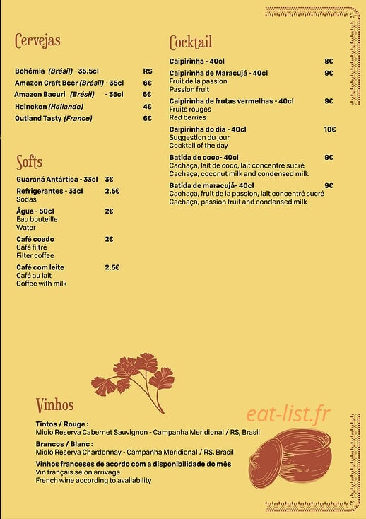 La Bahianaise — carte page 3