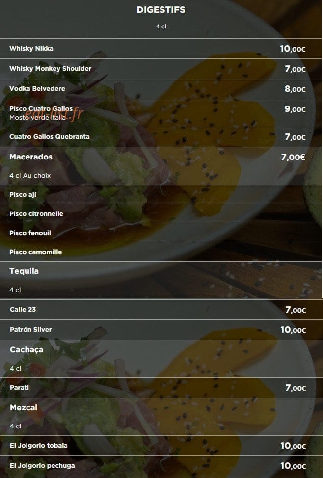 La Cevicheria — carte page 4