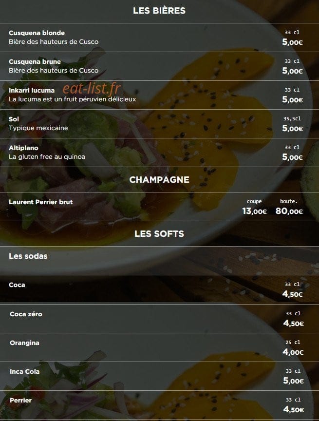 La Cevicheria — carte page 5