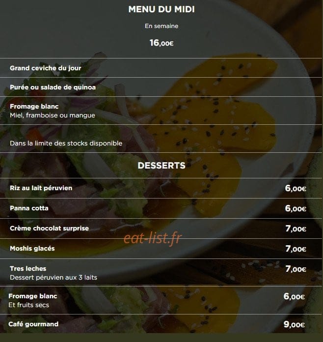 La Cevicheria — carte page 2