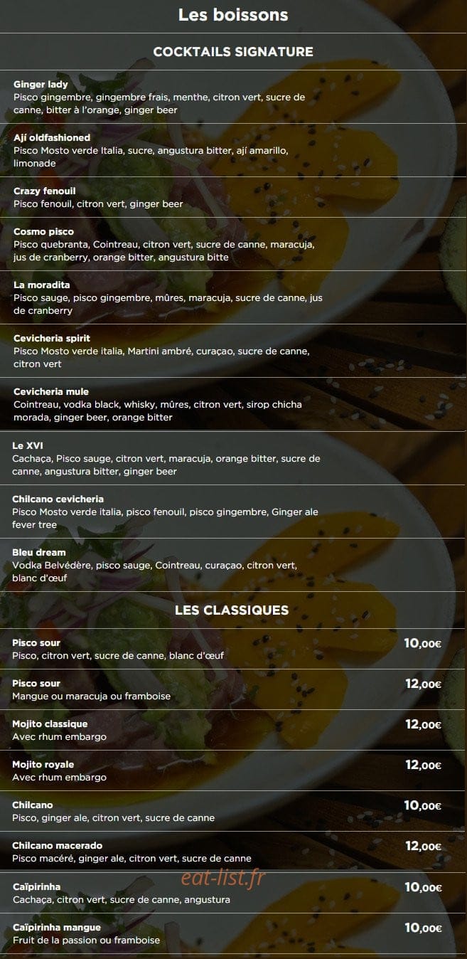 La Cevicheria — carte page 3